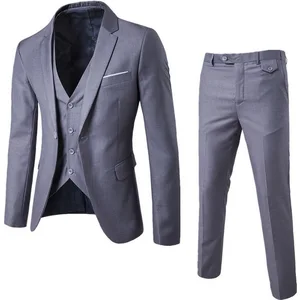 New 2022 Men's Fashion Slim Suits Men's Business Casual Groomsman Three-piece Suit Blazers Jacket Pa