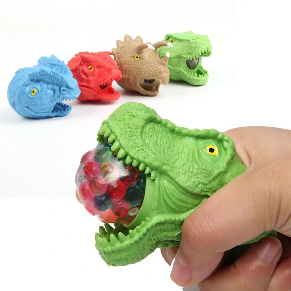 

Dinosaur Squeeze Toy Soft TPR Quick Recovery Simulation Dinosaur Head Blowing Ball Relieve Boredom Pinch Toy Animal Squeezing Ba