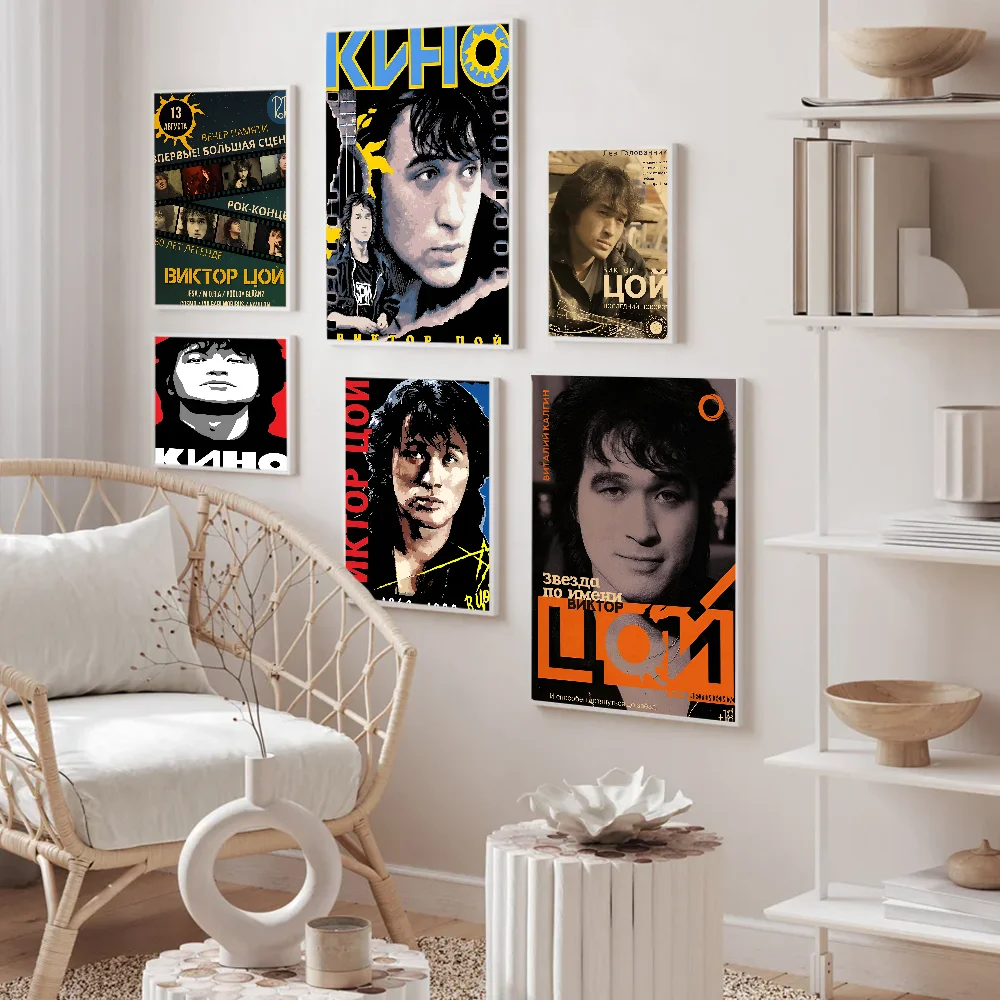 Виктор Цой Ретро Классические постеры из фильмов Винтаж Комната Бар Кафе Декор