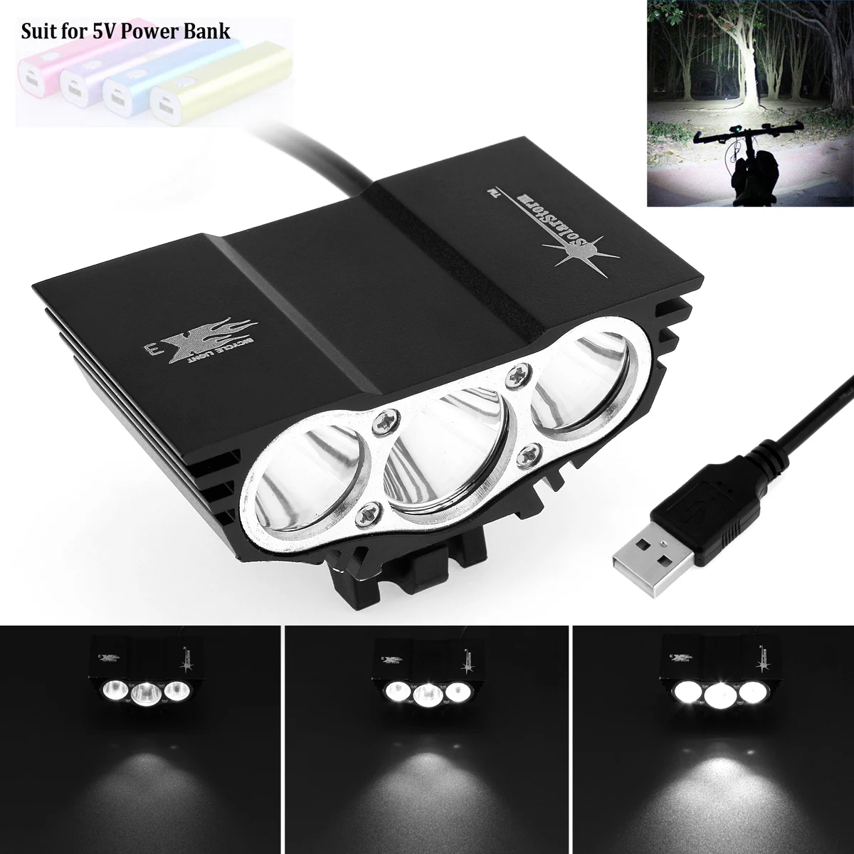 

RTNLIT Фонарь для велосипеда 4 режима черный