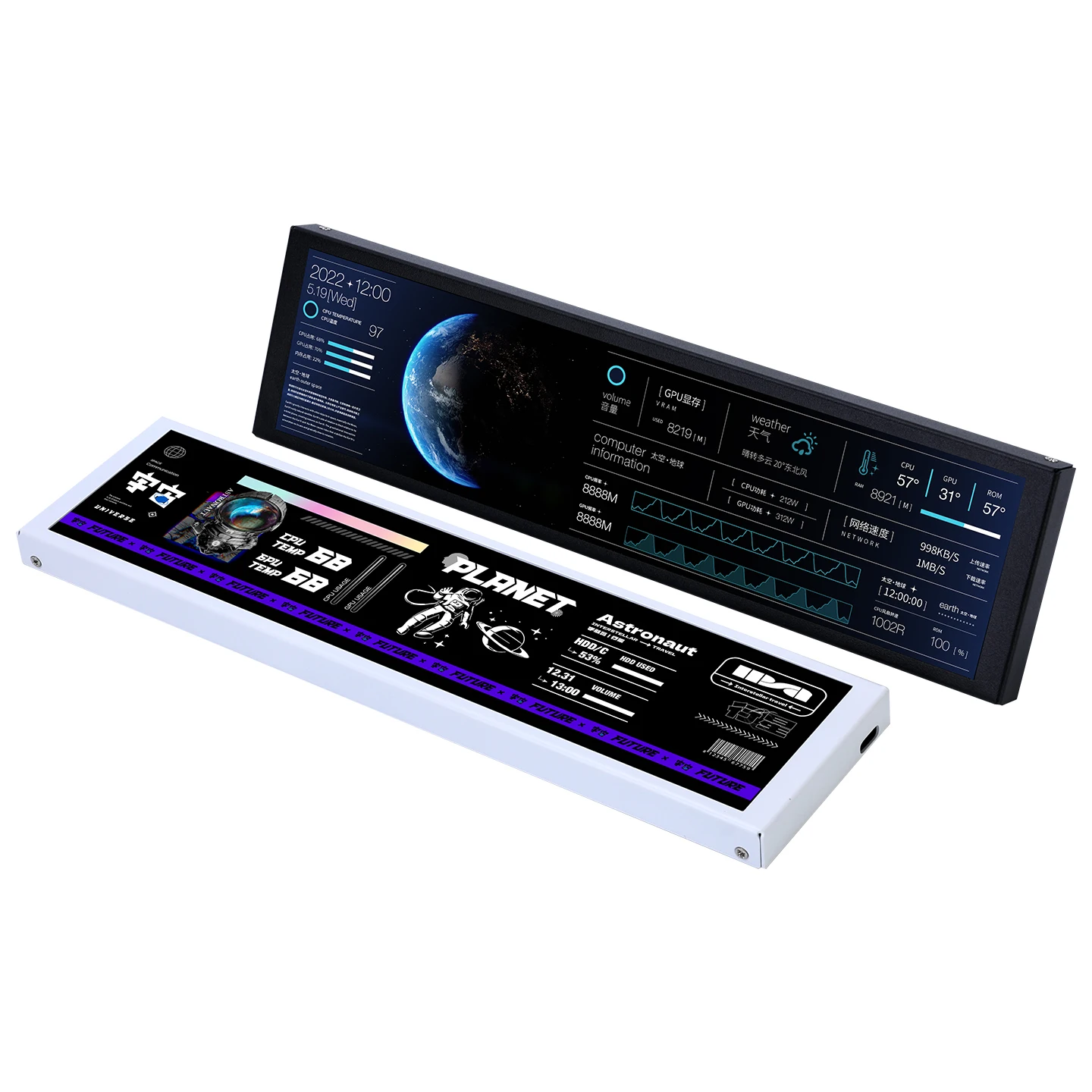 Фото Новый 9,2-дюймовый смарт-экран USB-C IPS 1920x462, дополнительный экран, использование программного обеспечения TURZX, процессор, графический процессор, оперативная память, компьютерный монитор для Windows 10 11 №5