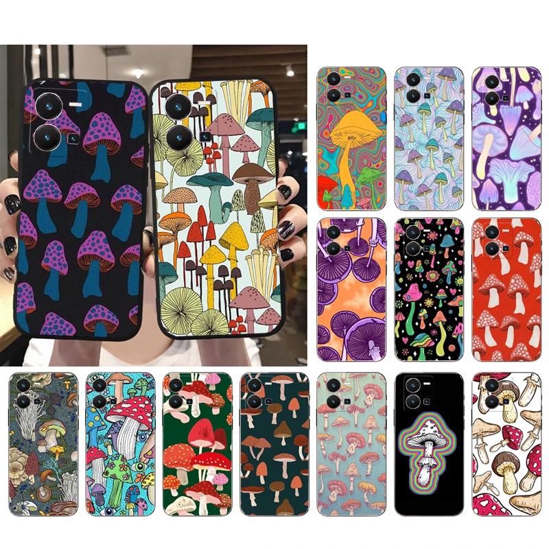 

Mushrooms Phone Case For VIVO Y53S Y33S Y22S Y11S Y31 Y21 Y70 Y20 Y21S Y72 Y35 Y51 Y01 V23E V21 V23 V21E Case