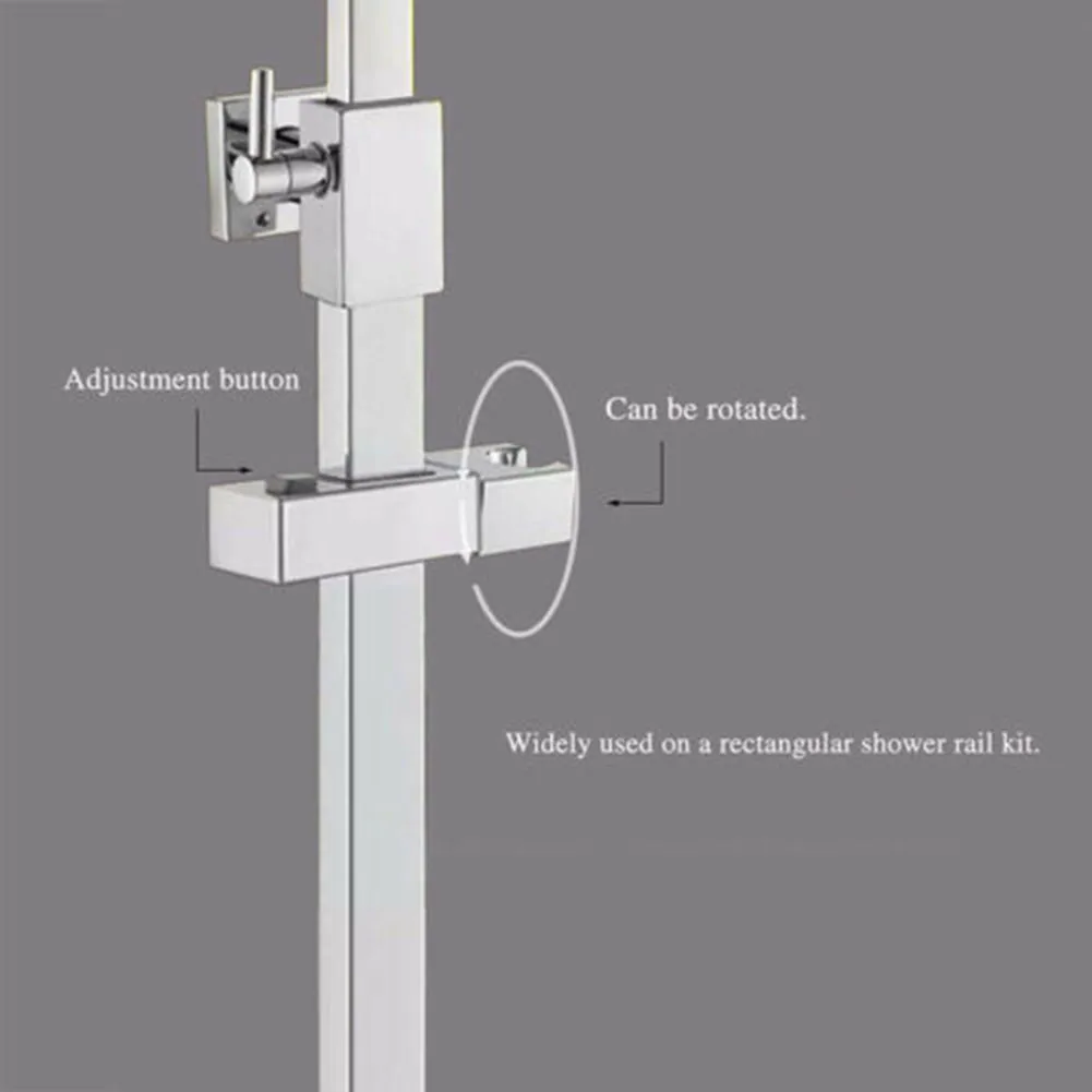 

Adjustable Shower Head Holder Chrome High Quality Riser Rail Bracket Slider Shower Head Holder 1* 10.8*3.9*2.2cm