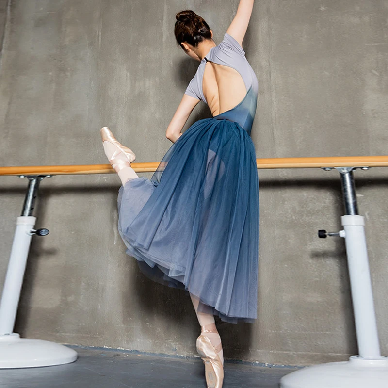 Ballet Dance Leotard For women Practice Clothes Gradient Color Gymnastics Tights Adult Aerial Yoga High-quality Dance Clothes