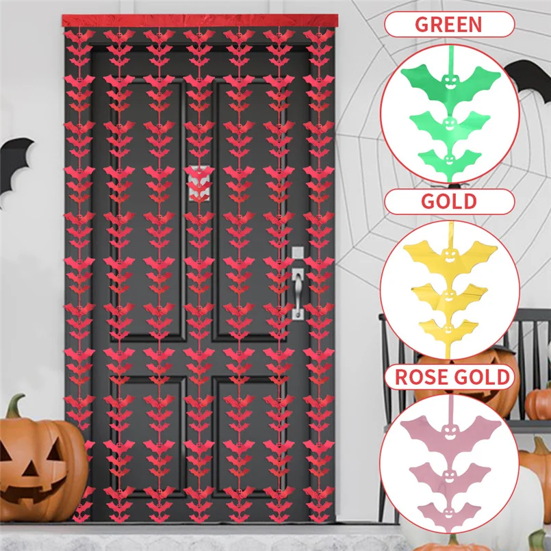 

1x2M Happy Halloween Backdrop Fringe Bat Curtain Bunting Banner Party Garland Decoration Party Supplies