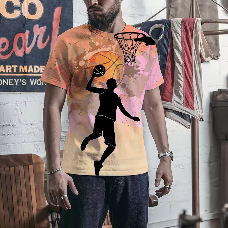 Футболка баскетбольная мужская с круглым вырезом и коротким рукавом