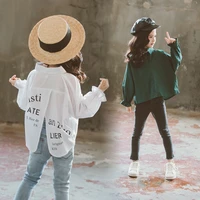 2021 new irregular loose blouse for kids girl 6 8 10 12 14 years spring summer teenage girl outfit