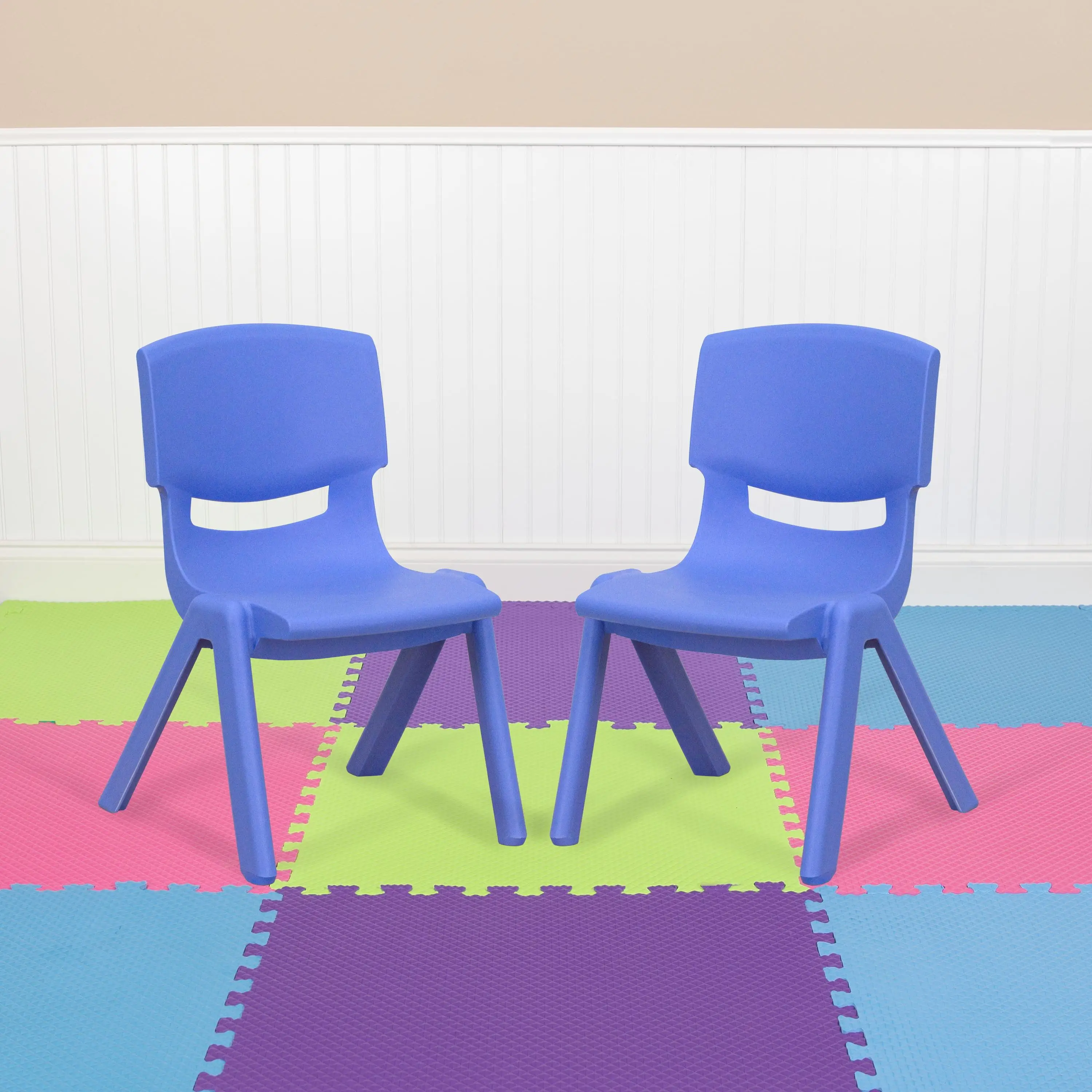 

Flash Furniture, 10 упаковок, синие пластиковые штабелируемые школьные стулья с высотой сидения 10,5 дюйма