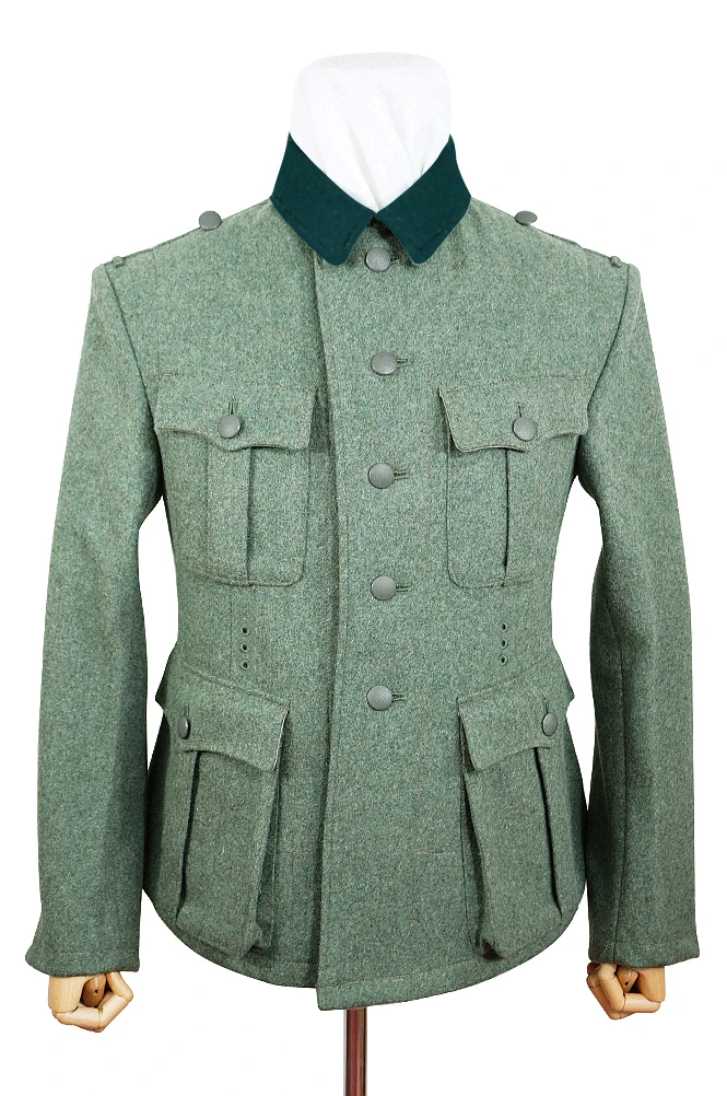 

GUWA-090 WWII German M36 Heer EM fieldgrey wool tunic Feldbluse (5 buttons)