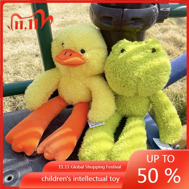 

30cm Cute Green Frog Long-legged Duck Plush Toy Kid Comfort Stuffed Doll Pillow Appease Toy Birthday Gift for Friends Jouet Toys