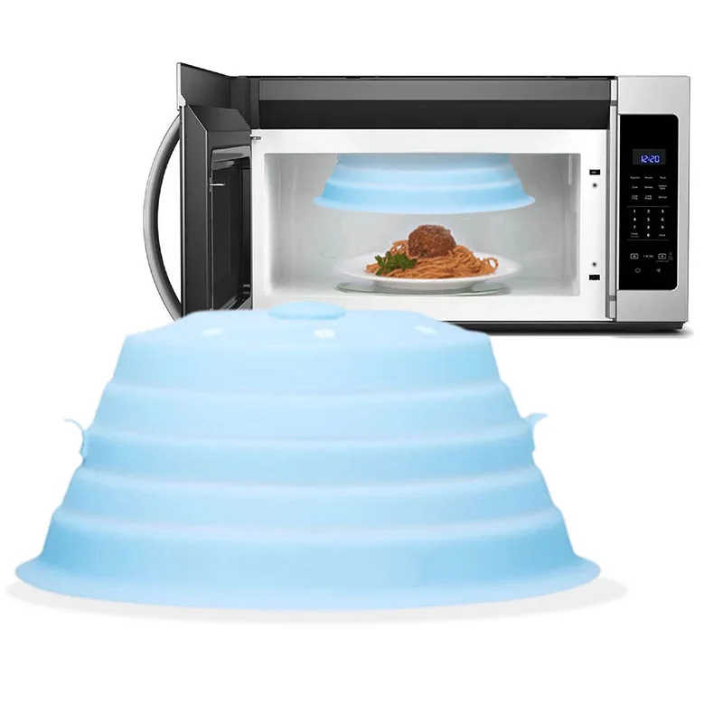 

New Silicone Microwave Cover Absorbable Magnetic Folding Lid Microwave Plate Cover Oil-proof Splash Cover Heating Mantle