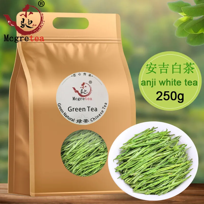 

2022 new tea 250g Premium Organic Anji White Tea An Ji Bai Cha Pian White Slice Chinese GREEN TEA Free Shipping