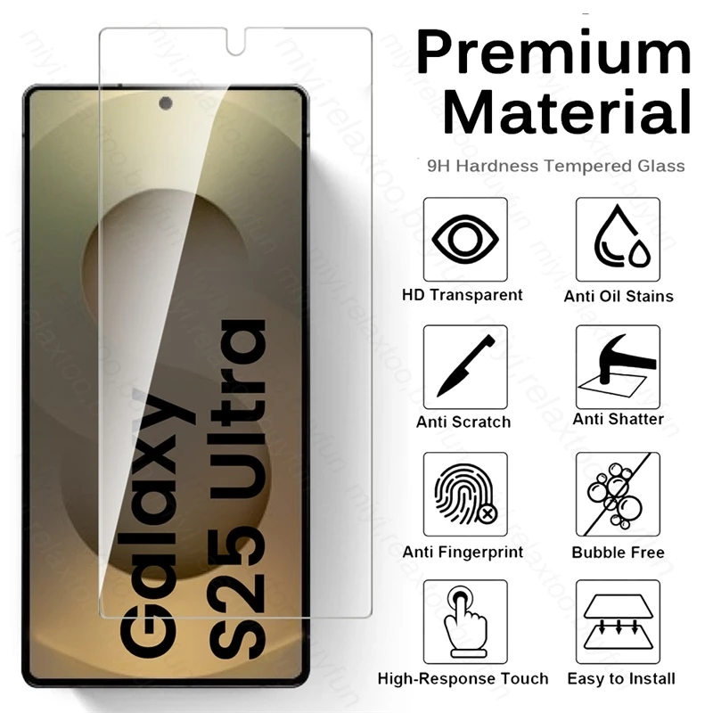Фото 5-1 шт. закаленное стекло 9H для Samsung Galaxy S25 Ultra Plus 5G 2025 Sumsung S25Ultra S25+ S24 FE S 25 24 Защитная пленка для экрана HD №2