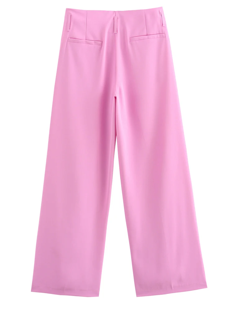 Женский костюм из блейзера и брюк с поясом высокой талией