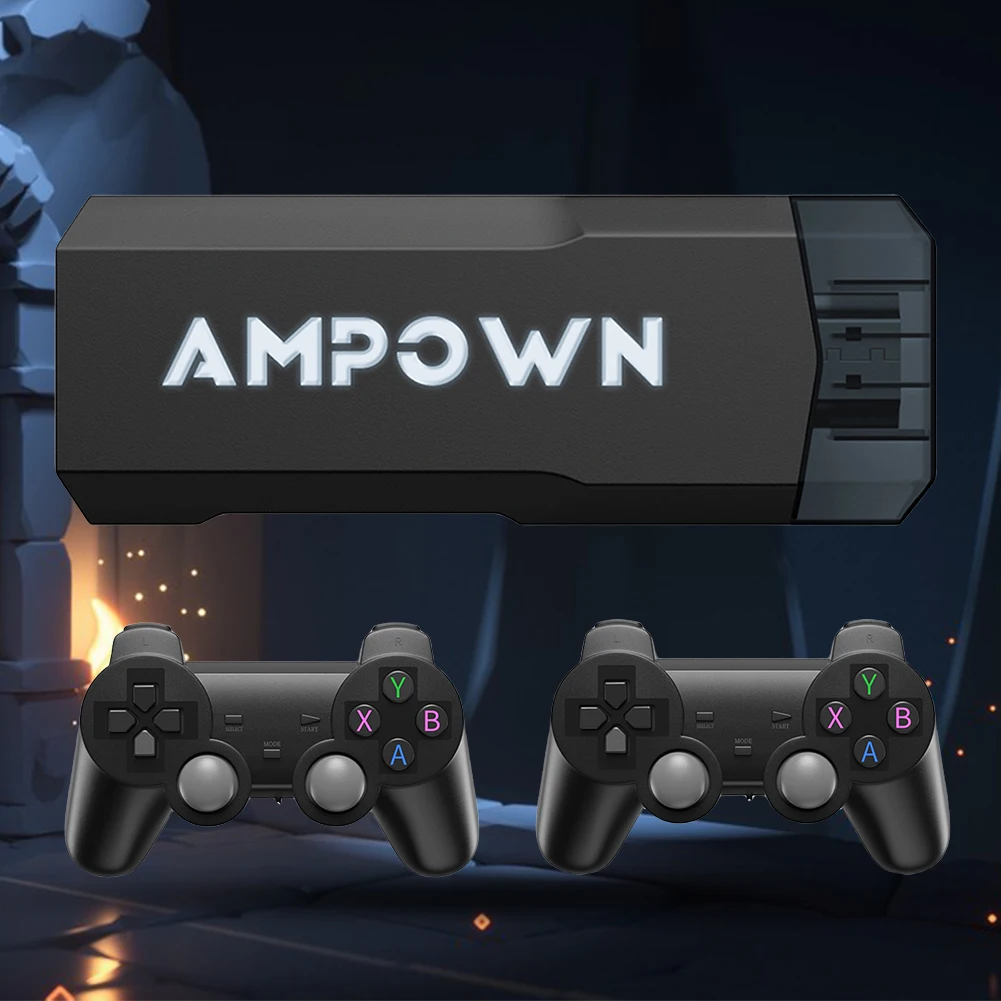 

Wireless Retro Game Console 40+ Classic Emulators Video Game Stick Low Latency Plug and Play with Dual 2.4G Wireless Controllers