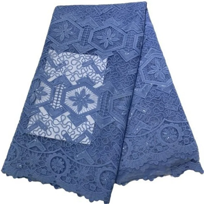 

African Lace 2022 Sky blue French Nigerian Lace Fabric Bridal High Quality Sequins Net Tulle Lace for Women Dress