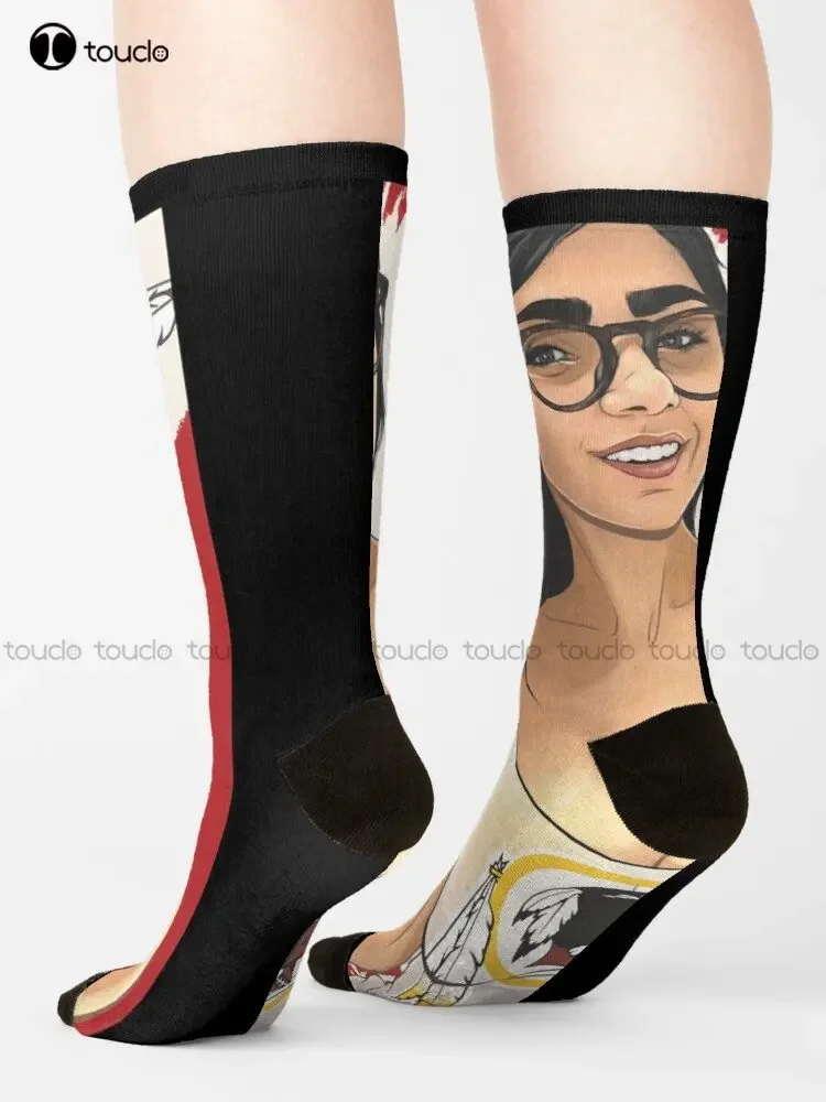 Подарок на день рождения Миа Khalifa ретро волнистые носки черные модные креативные