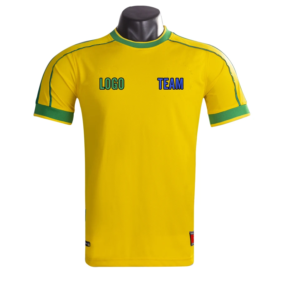 

1998 Soccer Jersey Restoring Ancient Ways Nostalgia T-shirt Brazil Football Match Suit Ronaldo Rivaldo Carlos Cafu
