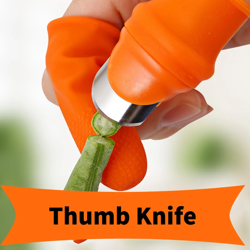 

2020 New Silicone Thumb Knife Kitchen Knives Accessories Finger Protectors Protective Nails Cutter Garden Picking Plant Tool