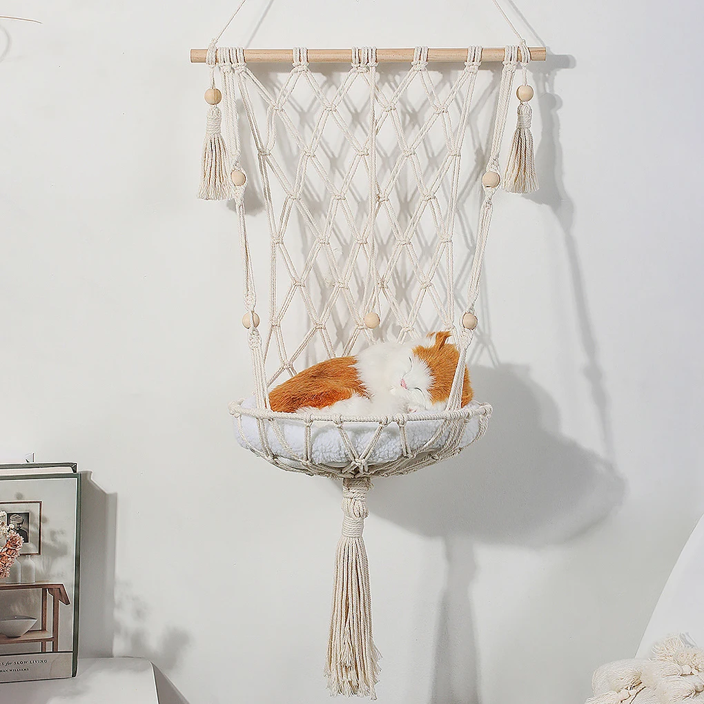 

Подвесная кровать для кошек подвесная корзина в богемном стиле увеличивающая пространство кровать для кошек качели