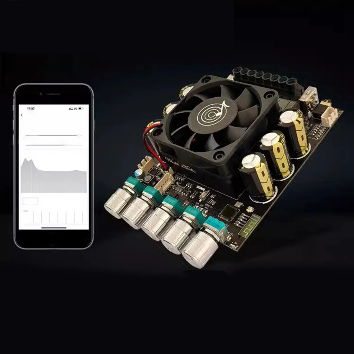 ZK-DAS A1 Модуль платы усилителя Bluetooth 2x160 Вт + 220 TDA7498E ADAU1701 с многофункциональным