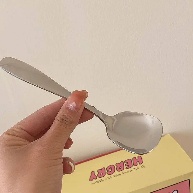 Xiaojiu Нержавеющая сталь 304 Ins Sle нержавеющая квадратная головка ложка в стиле