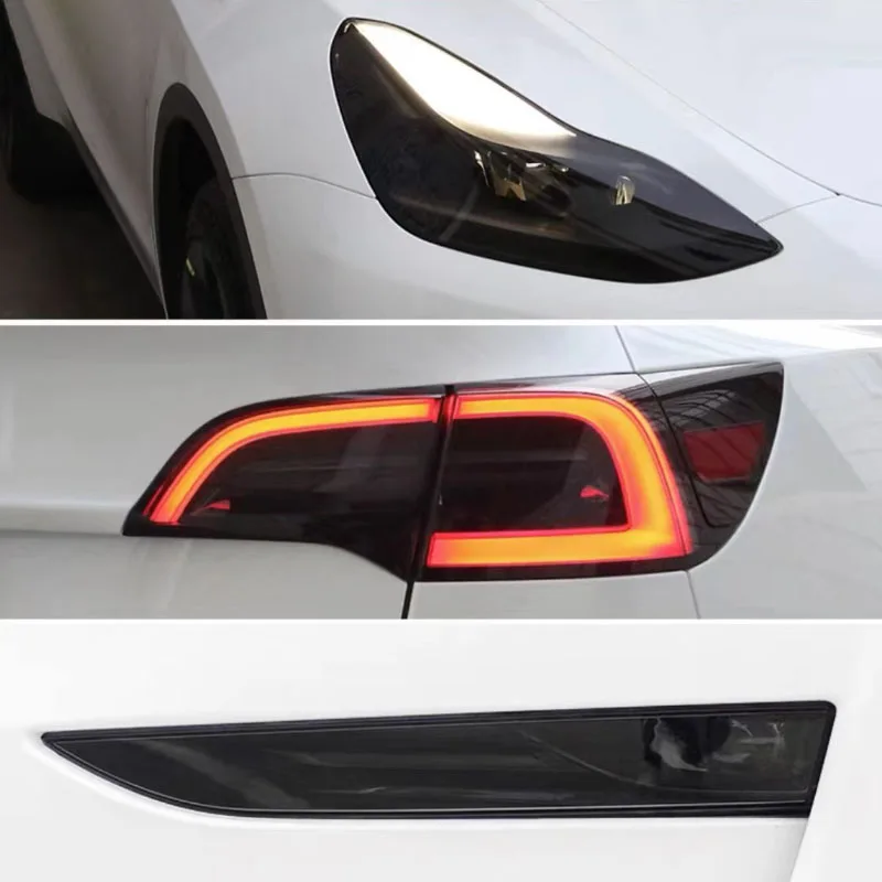 

For Tesla Model 3 Y TPU Blackened Headlight Taillight Foglight Protective Film Car Modification Color Changing Film