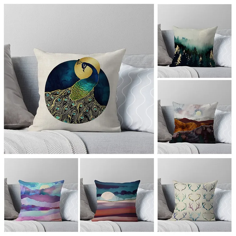 

Наволочка для подушки для дома осень 50x50 простой современный декор для гостиной диван-кровать 45*45 наволочка с животным узором бархатная