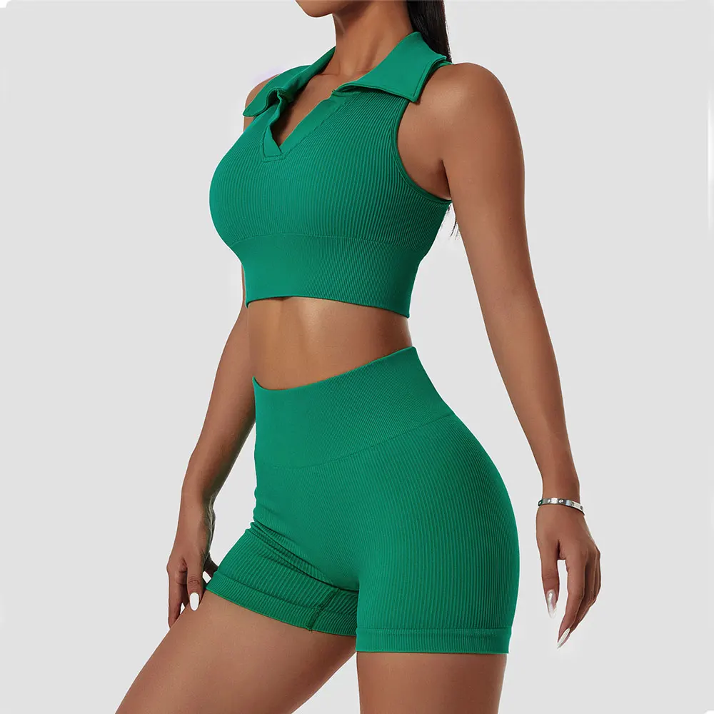 Seamless Yoga Set Ribbed Workout Outfits 2 Piece Gym Set Women Suit For Fitness Sport Set Sports Bra Leggings Women Tracksuit