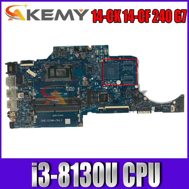 

For Hp 14-CK 14-CF 240 G7 Laptop Motherboard L23231-601 L23231-001 6050A2977601-MB-A01 With i3-8130U CPU DDR4 100% Test