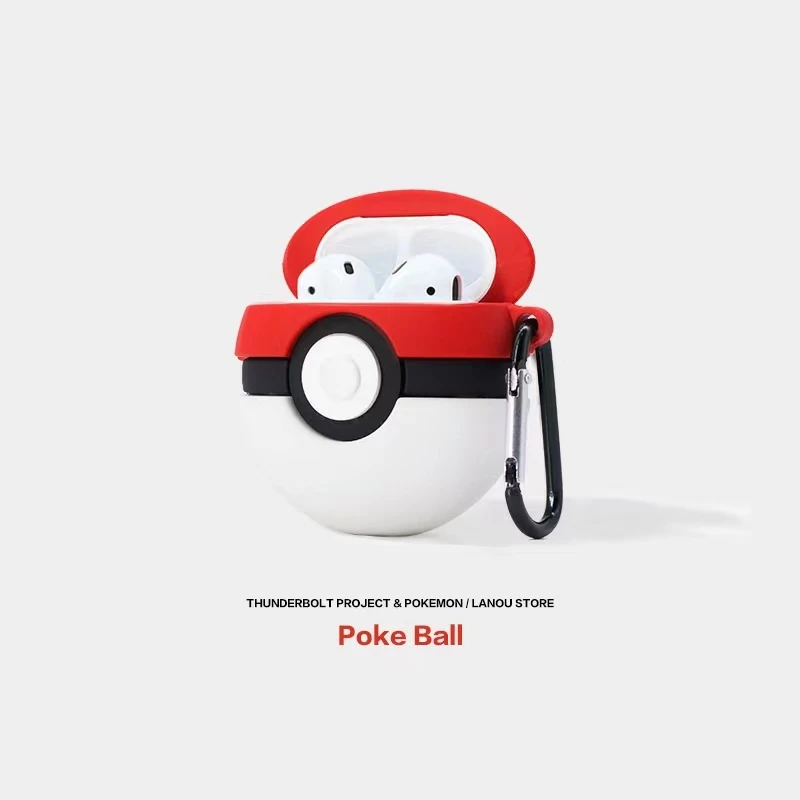 Oryginalne autoryzowane Pokemon Poke Ball dla Apple AirPods Por 1/2/3 miękkiego silikonu słuchawki z Bluetooth pokrywa moda brelok na prezent