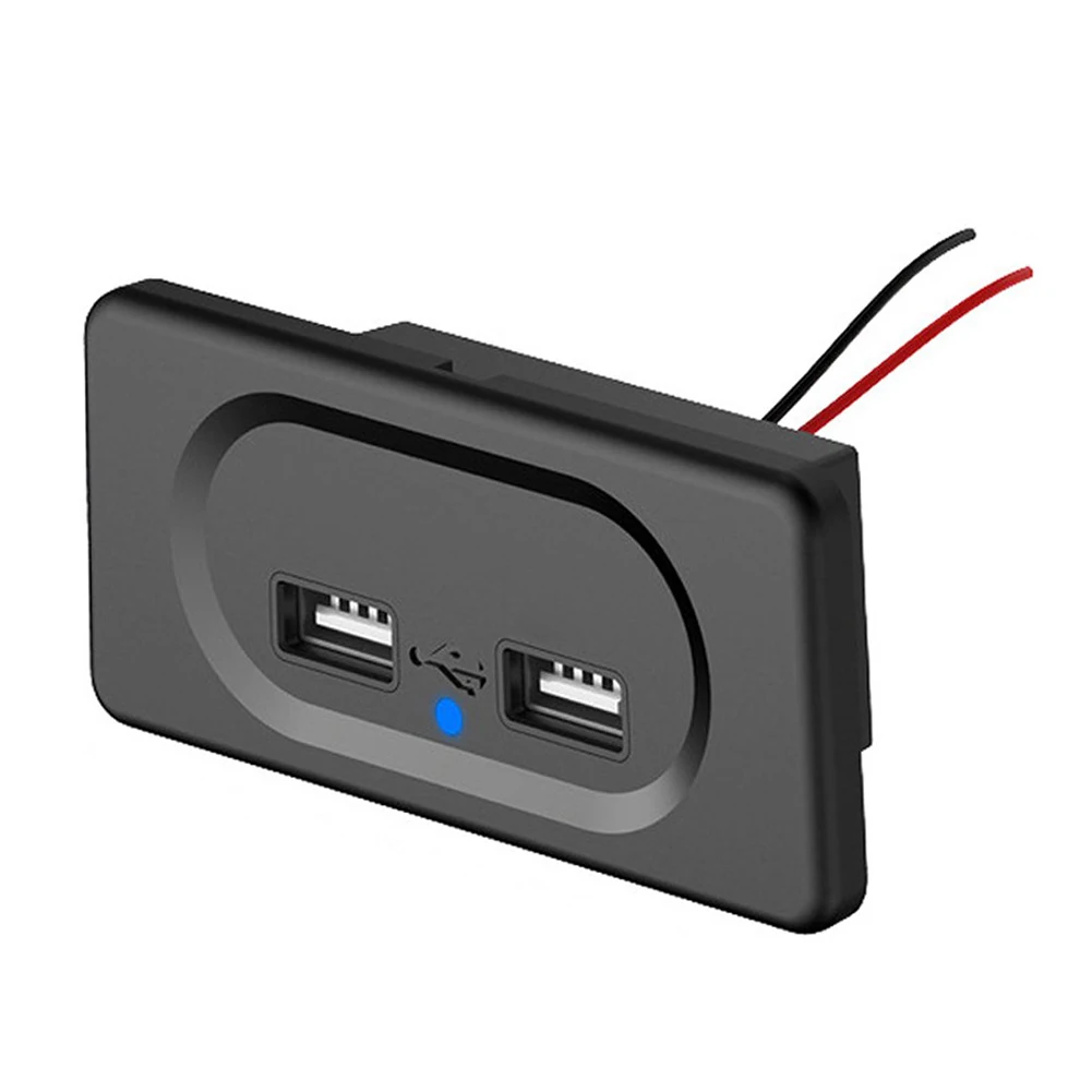 

3.1A Dual USB Car Charger Power Outlet Adapter Socket Panel Display Waterproof 12V Motorcycle Car LED Indicator Punch-free