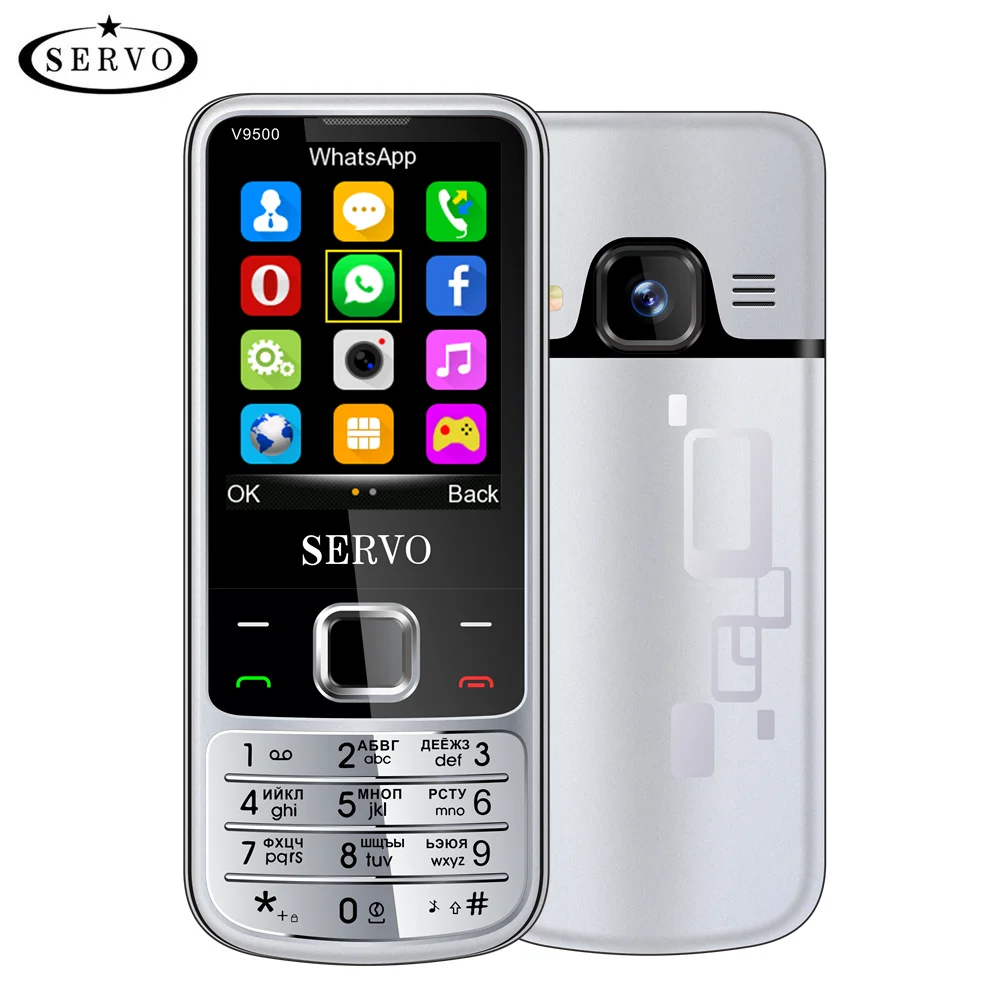 SERVO 4 SIM Card 4 Standby Mobile Phone Auto call recorder Speed dial Magic voice Phonebook 1000 FM Radio 2.4 Screen Cellphones