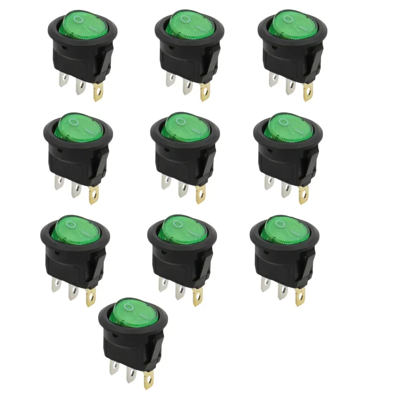 10 шт. KCD1 12 В 20 А/220 В 10 А ВКЛ/ВЫКЛ 20 мм круглый кулисный переключатель со светодиодной подсветкой приборная панель автомобиля приборная панель лодка фургон со светом