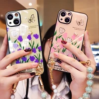 for iphone 13 pro max fashion lens all inclusive 13 pro protective cover mobile phone shell female models with portable chain