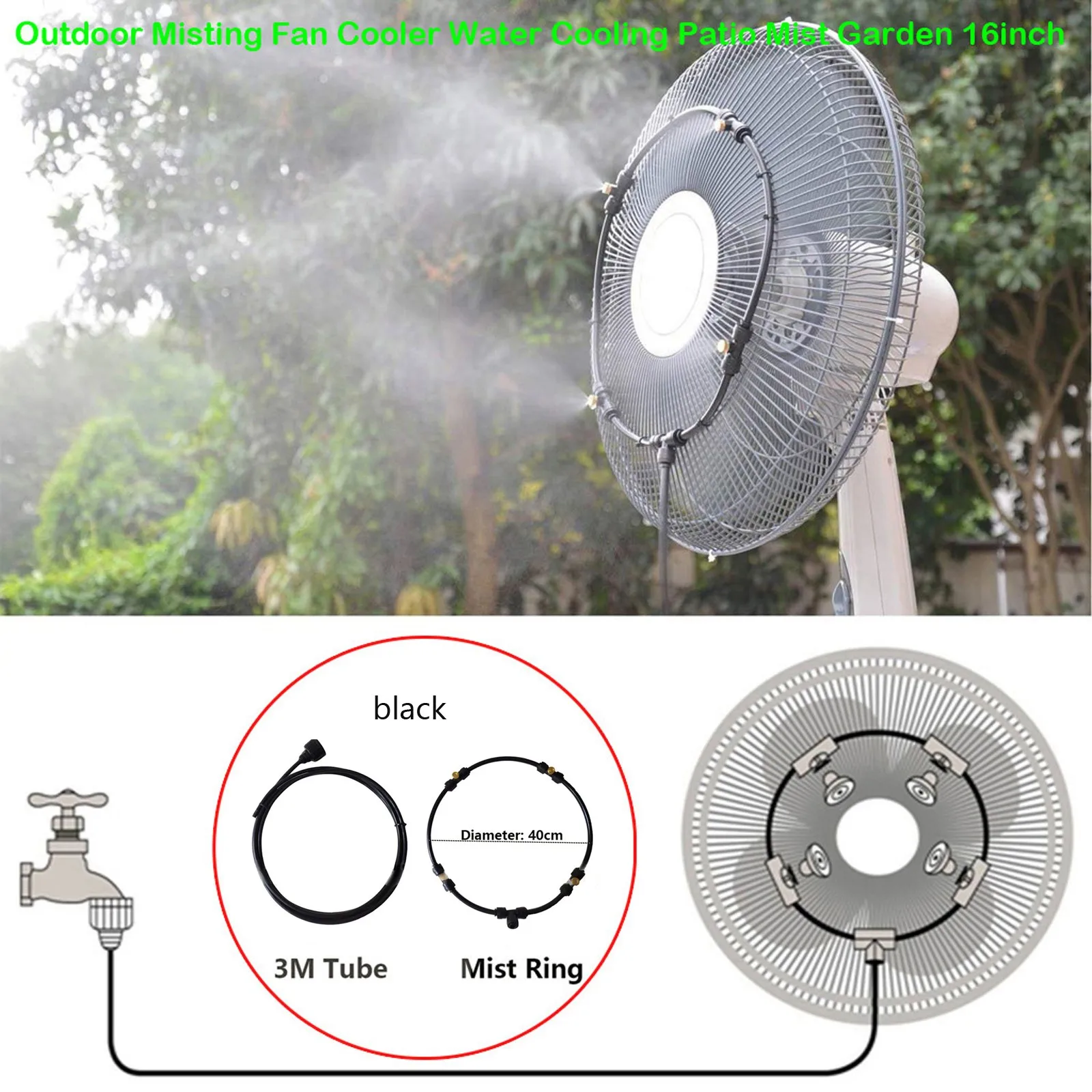 

Garden Spray Nozzle Heavy Duty Outdoor Fan Kit For A Cool Patio Water Spray Tube For Cooling Outdoor Patio Garden Hose Pot