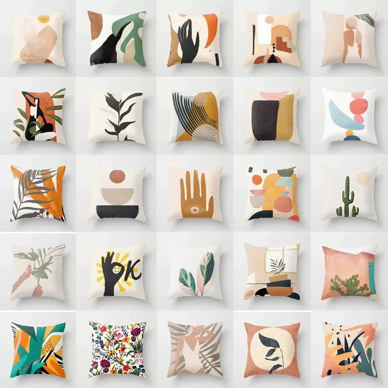 

45*45cm Modern Minimalist Nordic Abstract Geometric Portrait Hug Pillowcase Home Sofa Cushion Cushion Covercojines Decorativos