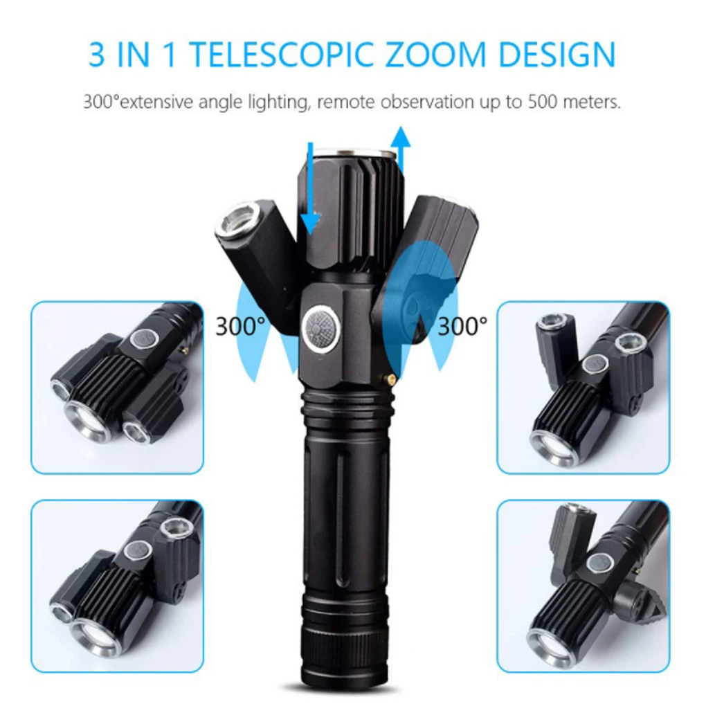 

Портативный внешний фонарь с 3 головками