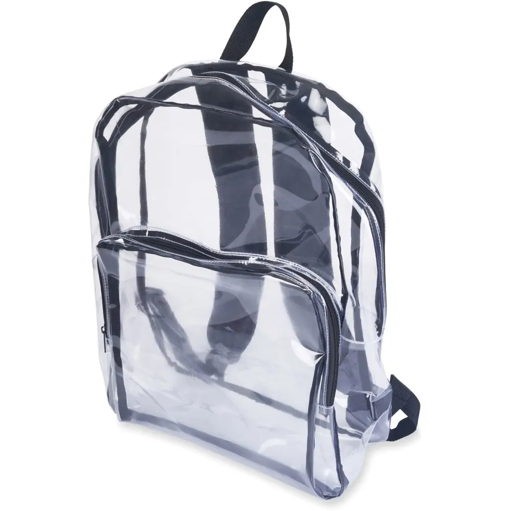 , TCO63225, Clear Vinyl Backpack, 1, Clear,Black
