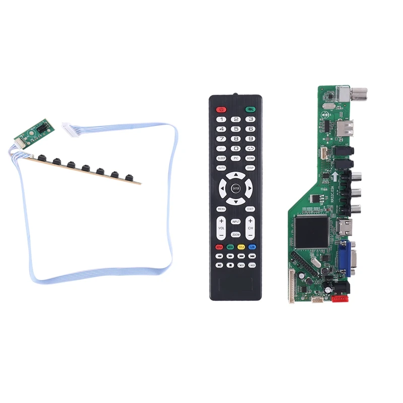 

The New LCD TV Drive Board RR52C.03A Supports DVB-T DVB-T2 Can Replace 3663 Chip Motherboard Free Key Remote Control