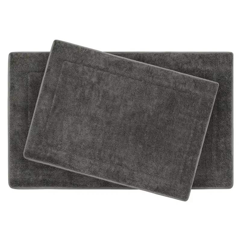 

Solid Print Traditional Bath Rugs, Gray, 17" x 24", 2-Pieces