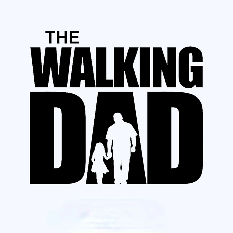 

Модные вырезанные наклейки с изображением ходящего отца и дочери для автомобилей, бамперов, окон водонепроницаемые виниловые наклейки, 20 см x 17,7 см