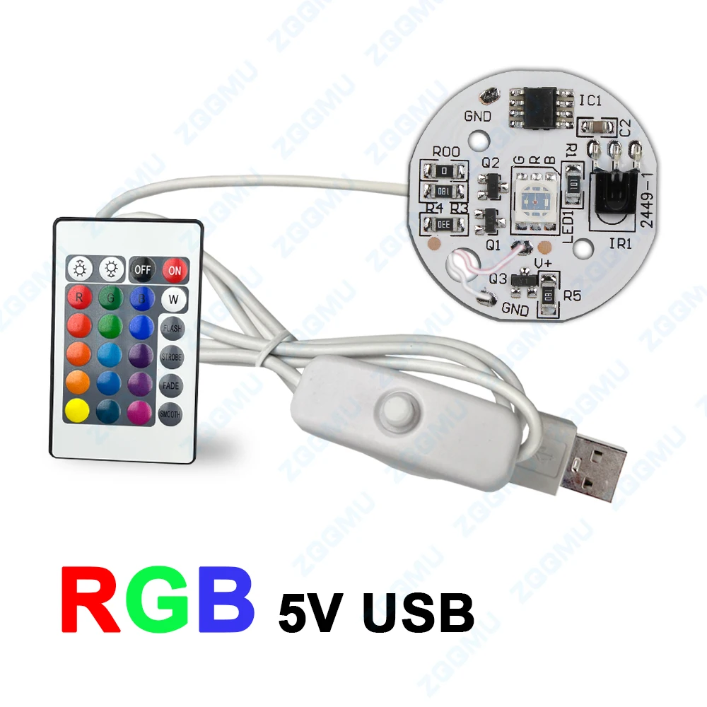 

DC5V Красочная градиентная светодиодная панель RGB с 1-метровым белым USB-кабелем переключателя и пультом дистанционного управления DIY Mini RGB Light Panel