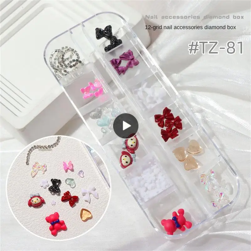 

Not Easily Broken Aurora Color Rhinestones Three-dimensional Lasting Little Bear Jewelry Resin Manicure Nail Accessories Metal