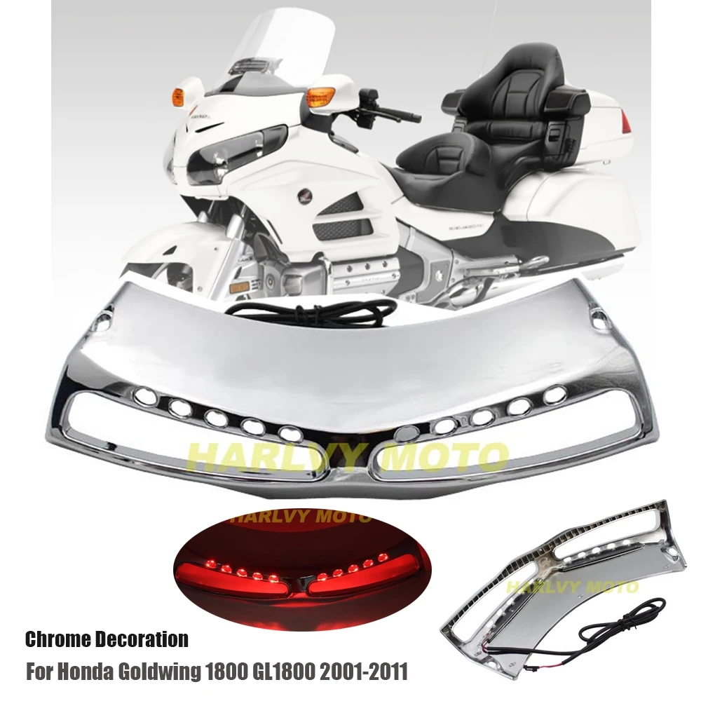 

Chrome Motorcycle Front Fairing Headlight Lower Grill Case for Honda Goldwing 1800 GL1800 2001-2011