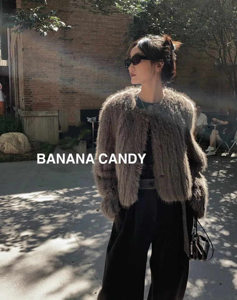 Autumn and winter new temperament imitation fur coat