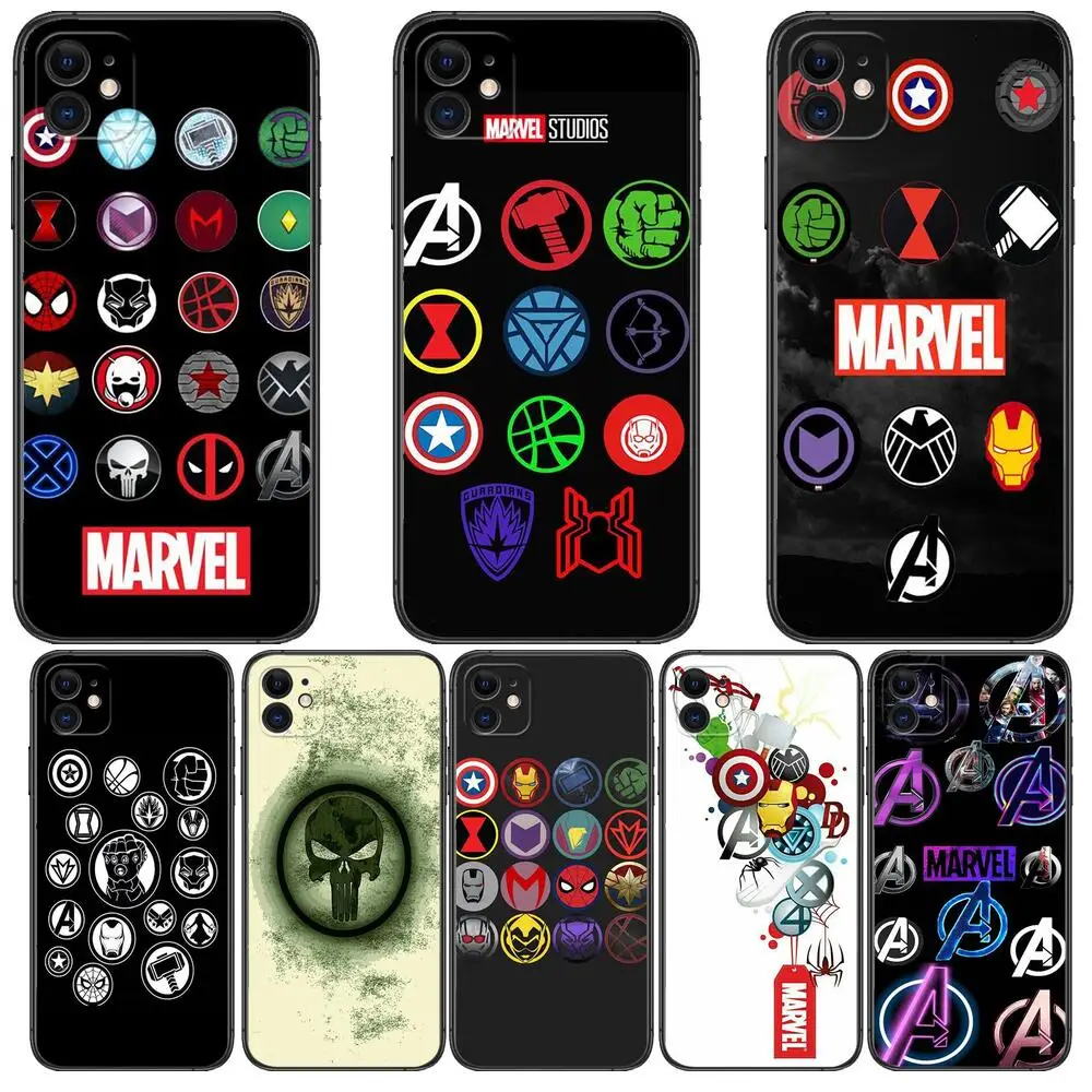 

Marvel hero Logo Phone Cases For iphone 13 Pro Max case 12 11 Pro Max 8 PLUS 7PLUS 6S XR X XS 6 mini se mobile cell