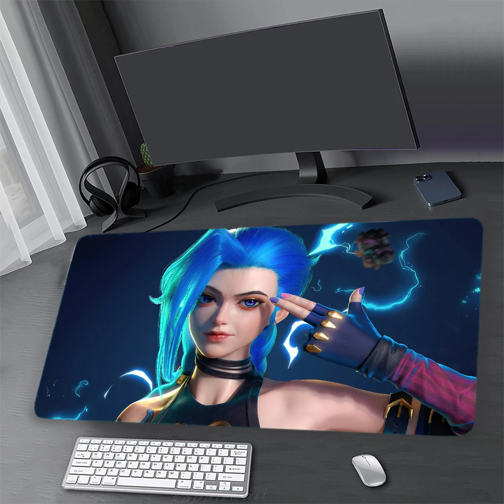 

Mouse Pad Gamer Arcane Desk Mat Large Mousepad Gamer Accessories PC Computer Keyboard Desk Pad ALeague of Legends Jinx Rubber