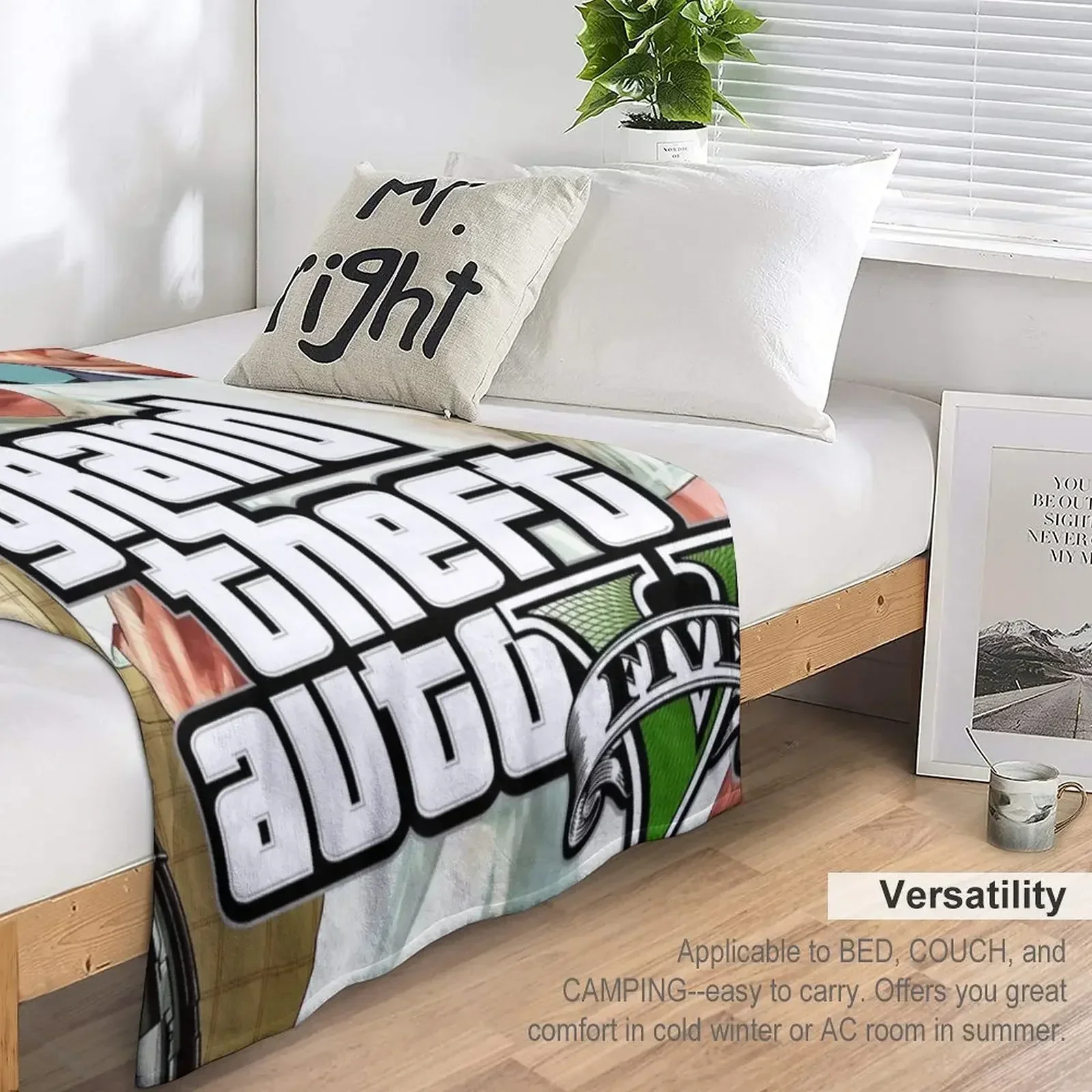 Одеяло Onegran GTA theft auto 2021 фланелевая ткань термофланелевые одеяла полярные