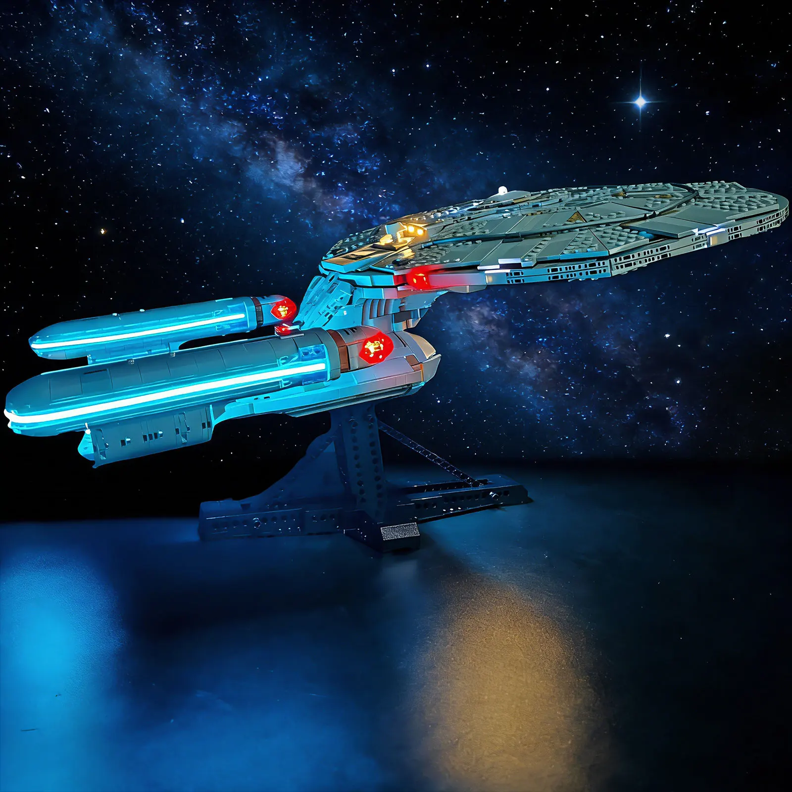 Фото Комплект подсветки BRIXSPARK, совместимый с Lego 10356 U.S.S. Конструктор Enterprise NCC-1701-D |   Усовершенствованные дизайнерские световые аксессуары №1
